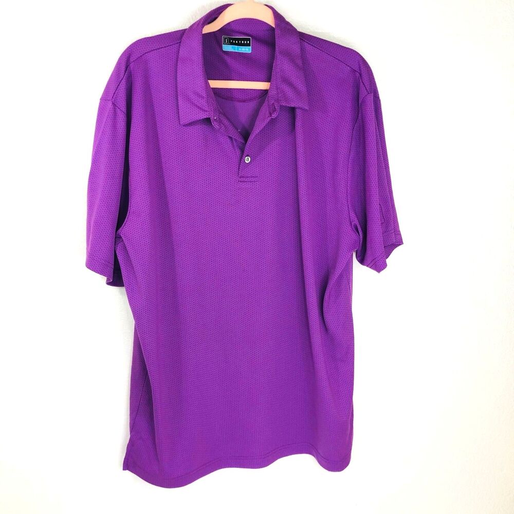 PGA Tour Purple Golf Polo Short Sleeve Shirt Men Size XL